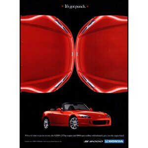 2006 Honda S2000 Convertible Roadster Vintage Print Ad It's Got Punch Wall Art